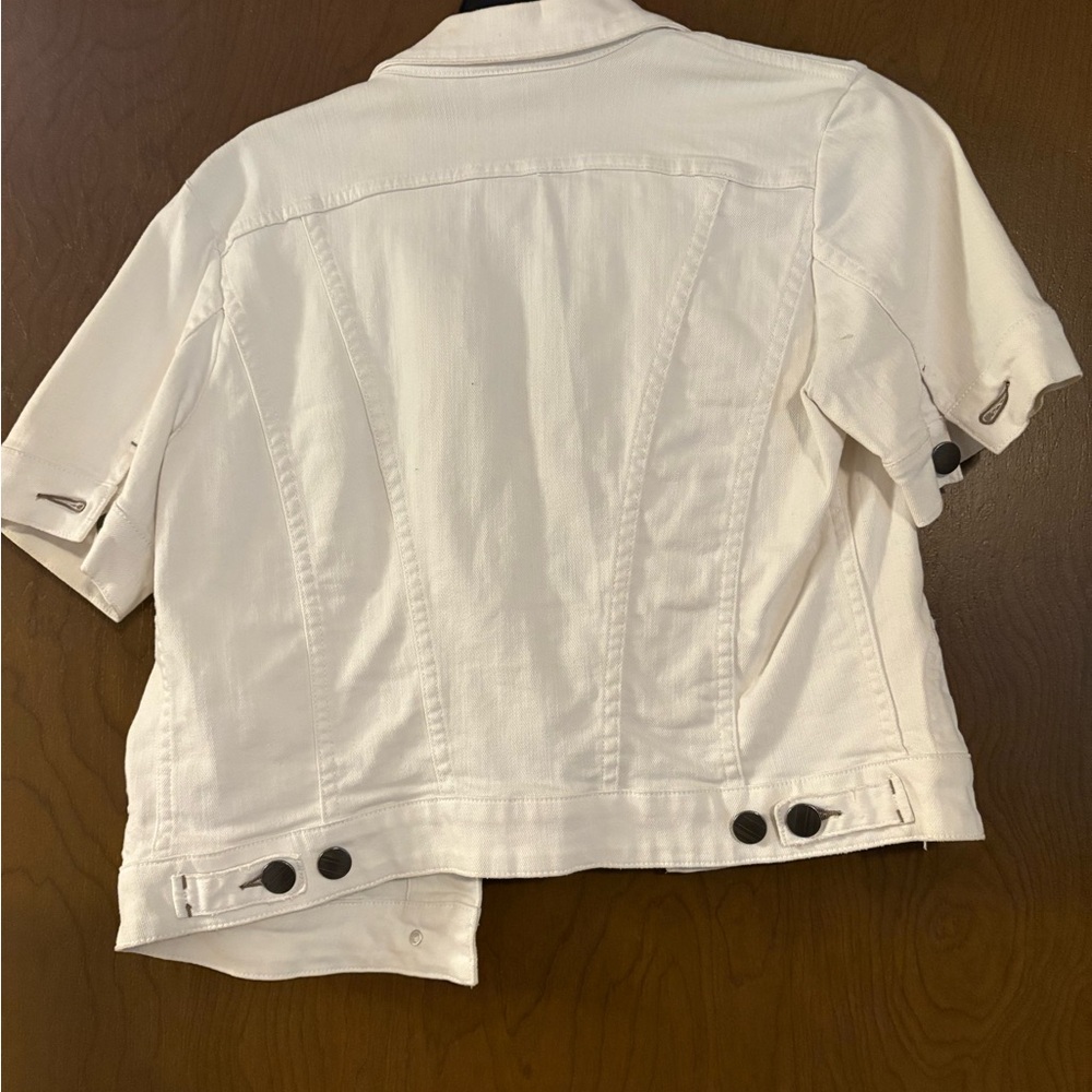 CAbi Women's White Jean Jacket - Picture 2 of 2